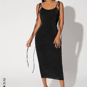 Shein glitter backless bodycon dress